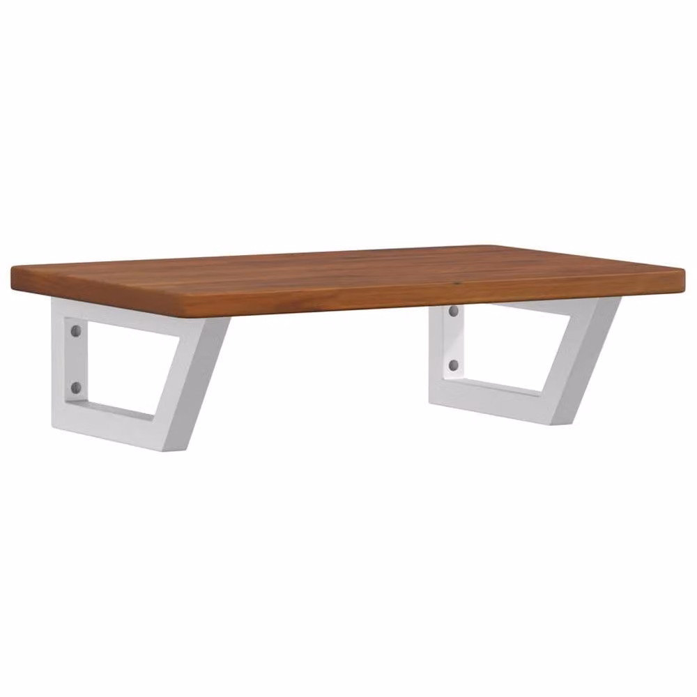 Berkfield Home Elegant Wall Mounted Basin Shelf in Brown Oak and Steel – 1