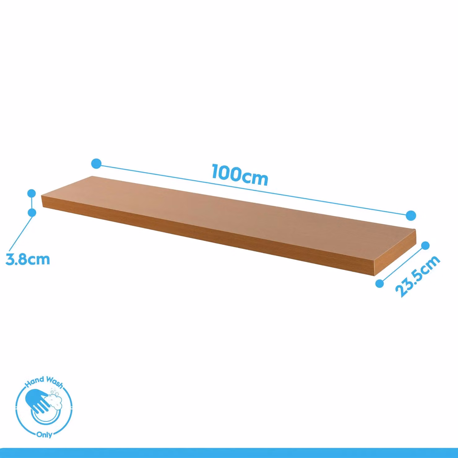 Harbour Housewares Set of 3 Brown Floating Wall Shelves for Storage and Display – 5