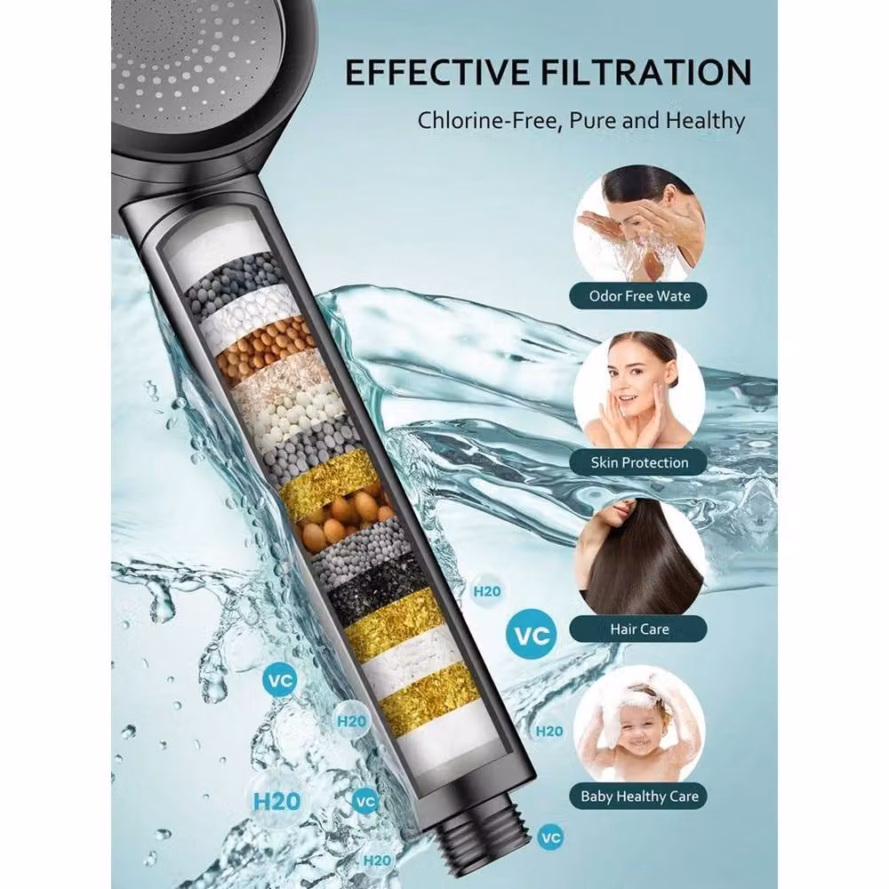 Nestlune High Turbo Pressure Round Shower Head with Mist Function in Grey – 2
