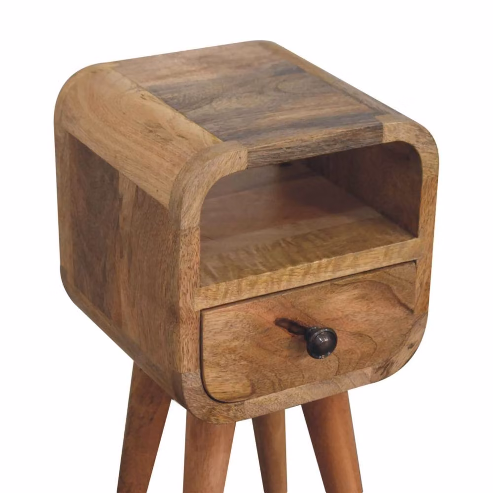 Wyld Haus Cagliari Small Mango Wood Bedside Table in Brown with Drawer and Shelf, W/D/H: 40 x 20 x 40 cm – 4