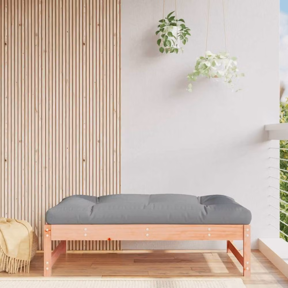 Berkfield Home Beautiful Garden Footstool in Light Tan Solid Douglas Wood W/D: 120 x 80 cm – 1