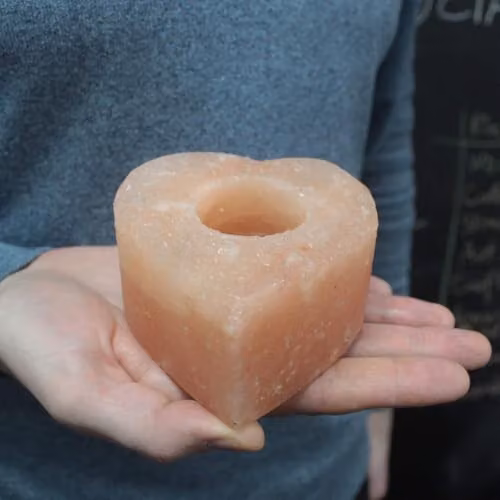 Ancient Wisdom Orange Heart Salt Tealight Candle Holder – 2