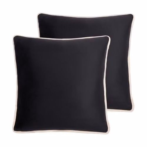 OHS Set of 2 Matte Velvet Square Cushion Covers with Piped Edges, Multicolour – 1