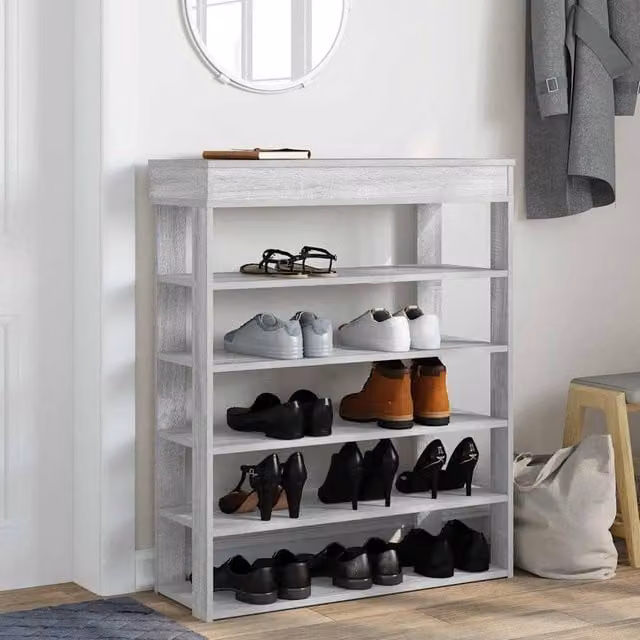 Berkfield Home Grey Sonoma Shoe Rack, W/D/H: 80 x 30 x 98 cm