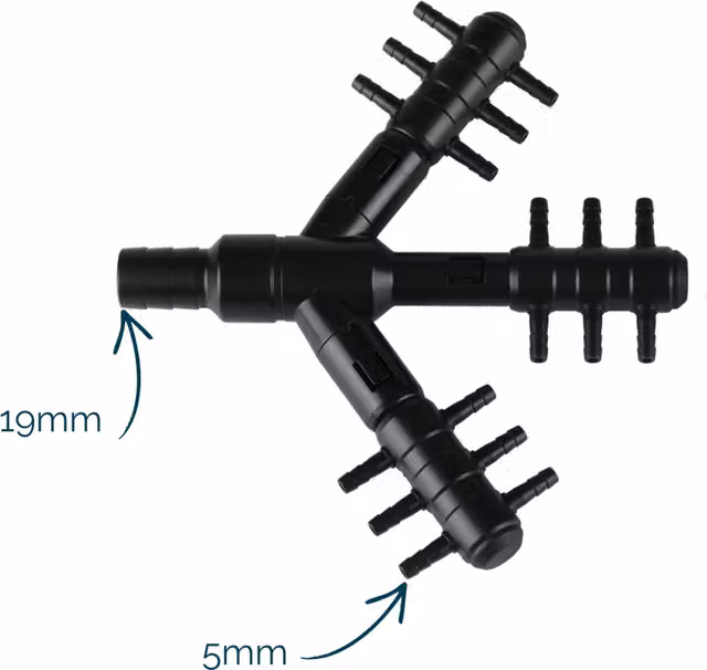 AllPondSolutions 18 Outlet Air Control Valve Manifold Aerator Distributor, Black