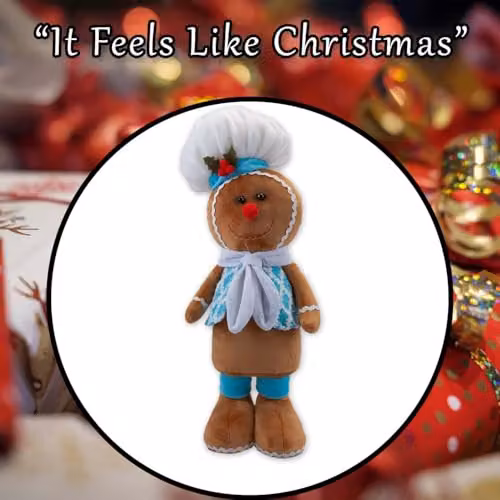 VFM e-Store Christmas Standing Gingerbread Decoration, Blue and Multicolour, H 50 cm x W 24 cm – 7