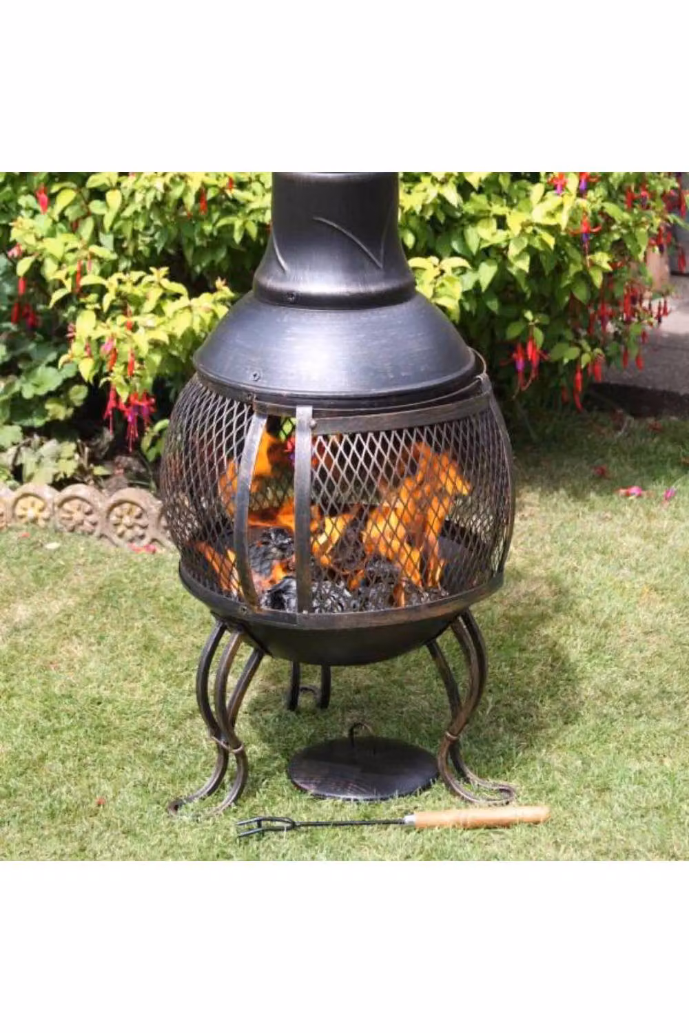 Gardeco Pot Belly Steel Chiminea in Black and Multicolour – 2