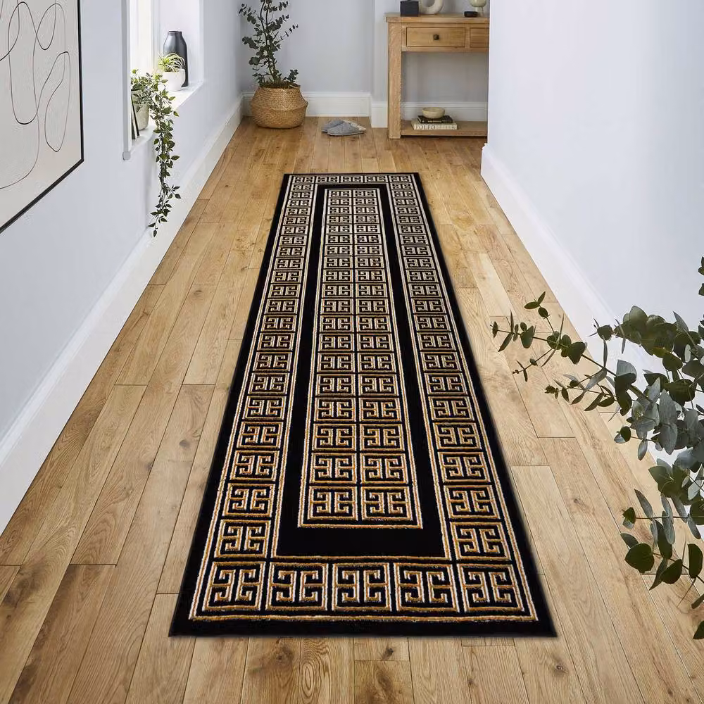 RugsX Allure Geometric Modern Runner in Black, W/D/H: 70 x 200 cm – 5