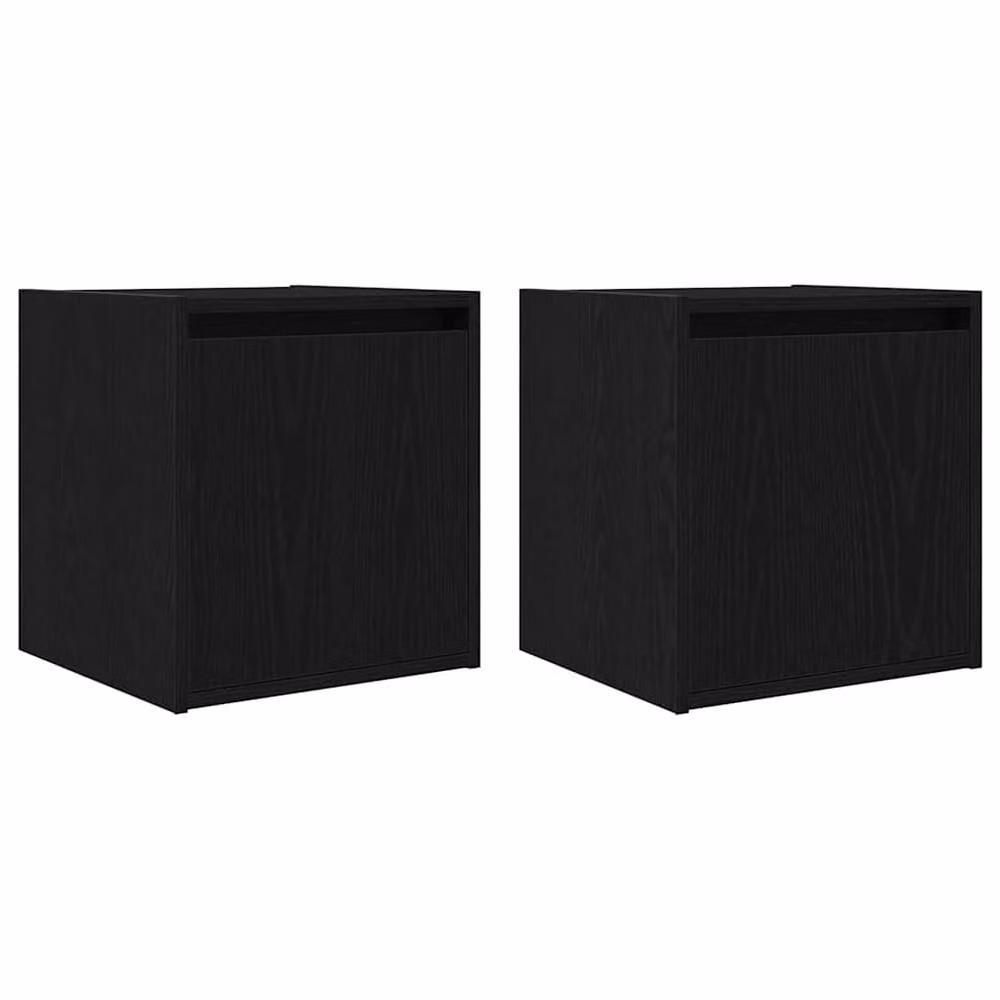 Berkfield Home Durable Wall-Mounted Bedside Cabinets, 2 Pack, Black, W/D/H: 38 x 34 x 40 cm – 3
