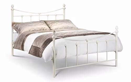 Julian Bowen Rebecca Metal Bed Frame in White, W/D/H: 180 x 157 x 111 cm