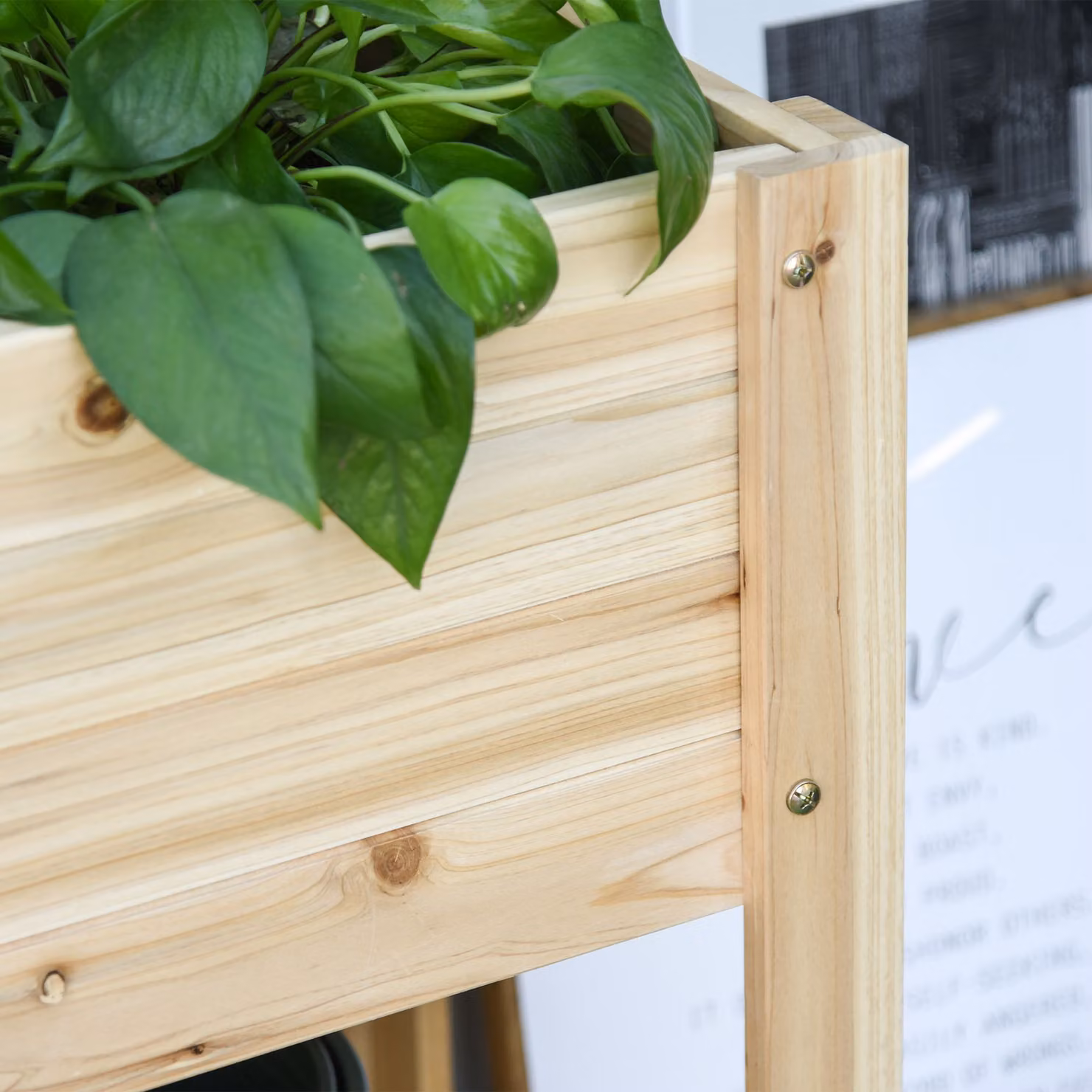 Outsunny Raised Wooden Planter Bed in Brown, W/D/H: 100 x 40 x 84 cm – 7