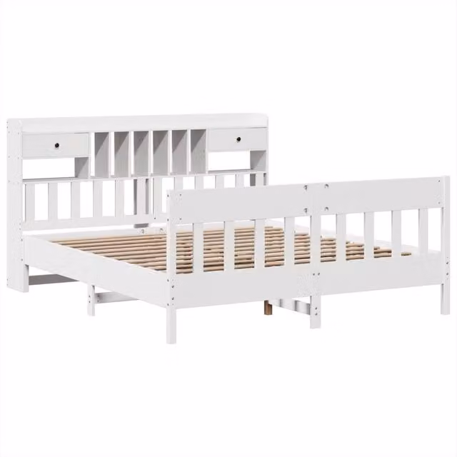Berkfield Home Decorative Super King Bed Frame with Drawers, White, W/D/H: 180 x 200 x 110 cm – 1