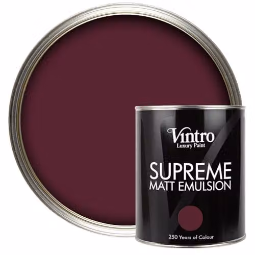 Vintro Luxury Matt Emulsion Multi Surface Paint in Dark Purple Sweet Damson, 1L