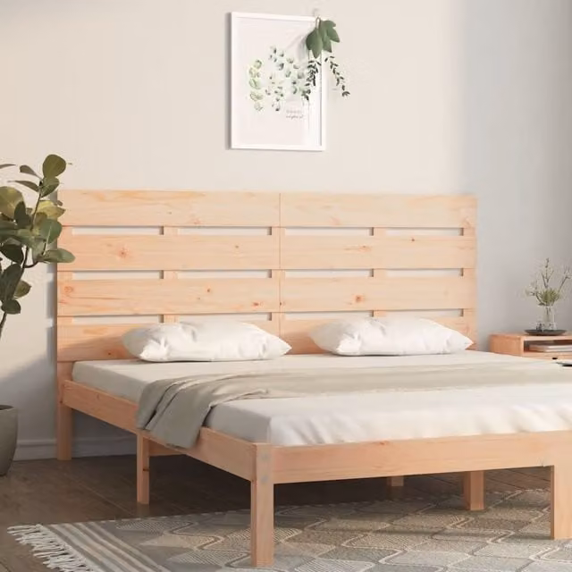 Berkfield Home Rustic Solid Wood Pine Headboard, Brown, W: 160 cm, D: 3 cm, H: 80 cm