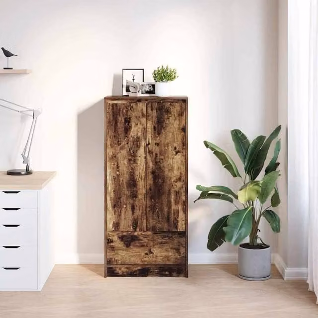 Berkfield Home Smoked Oak Cabinet with Drawers and Shelves, Brown, W/D/H: 55.5 x 34 x 119.5 cm – 1
