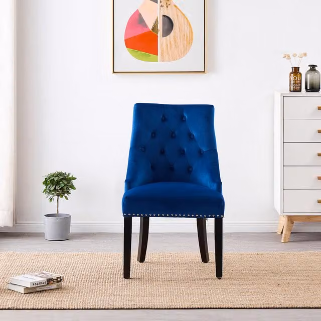 Life Interiors Windsor LUX Velvet Dining Chair in Blue