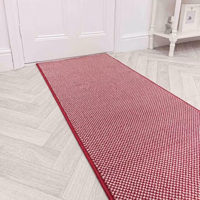 runrug Hazy Red Abstract Hallway Carpet Runner Rug, W/D/H: 60 x 210 cm – 1