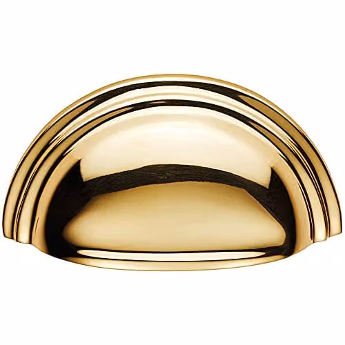 Loops Victorian Cup Pull Handle in Polished Brass