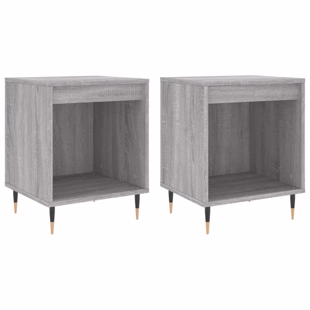 Berkfield Home Modern Bedside Cabinets, 2 Piece Set in Grey Sonoma, W/D/H: 40 x 35 x 50 cm – 3