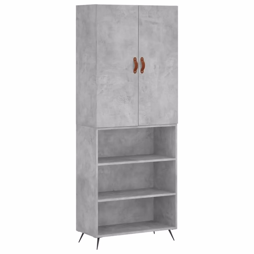 Berkfield Home Highboard in Concrete Grey, W/D/H: 69.5 x 34 x 180 cm – 2