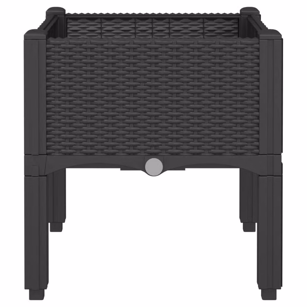 Berkfield Home Garden Planter with Legs, Black, W/D/H: 40 x 40 x 42 cm – 3