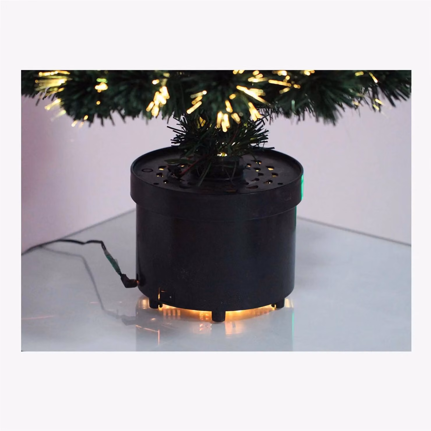 Shatchi Multicolour LED Fibre Optic Christmas Tree, Green, Height: 60 cm – 2