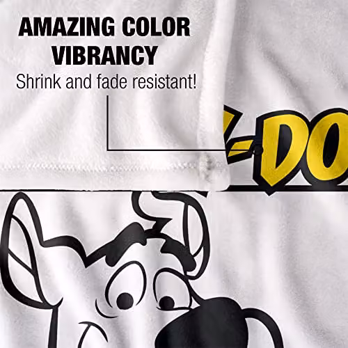 LOGOVISION Scooby Doo White Fluffy Fleece Throw Blanket W/D/H: 152 x 127 x 1 cm – 3