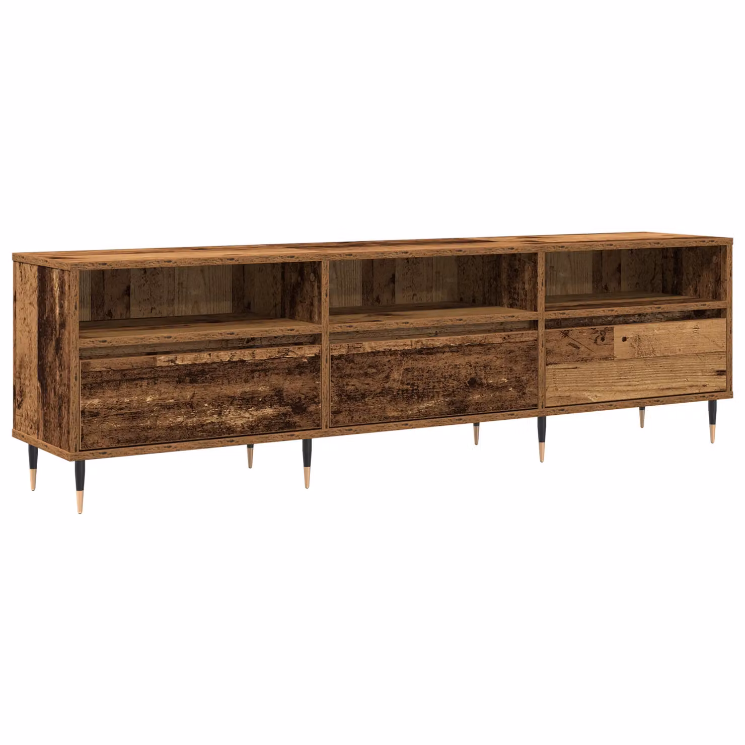 Berkfield Home Rustic TV Cabinet in Brown, W/D/H: 150 x 30 x 44.5 cm – 2