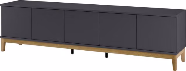 Dorel Pelle Lowboard with 5 Doors in Grey Wotan Oak