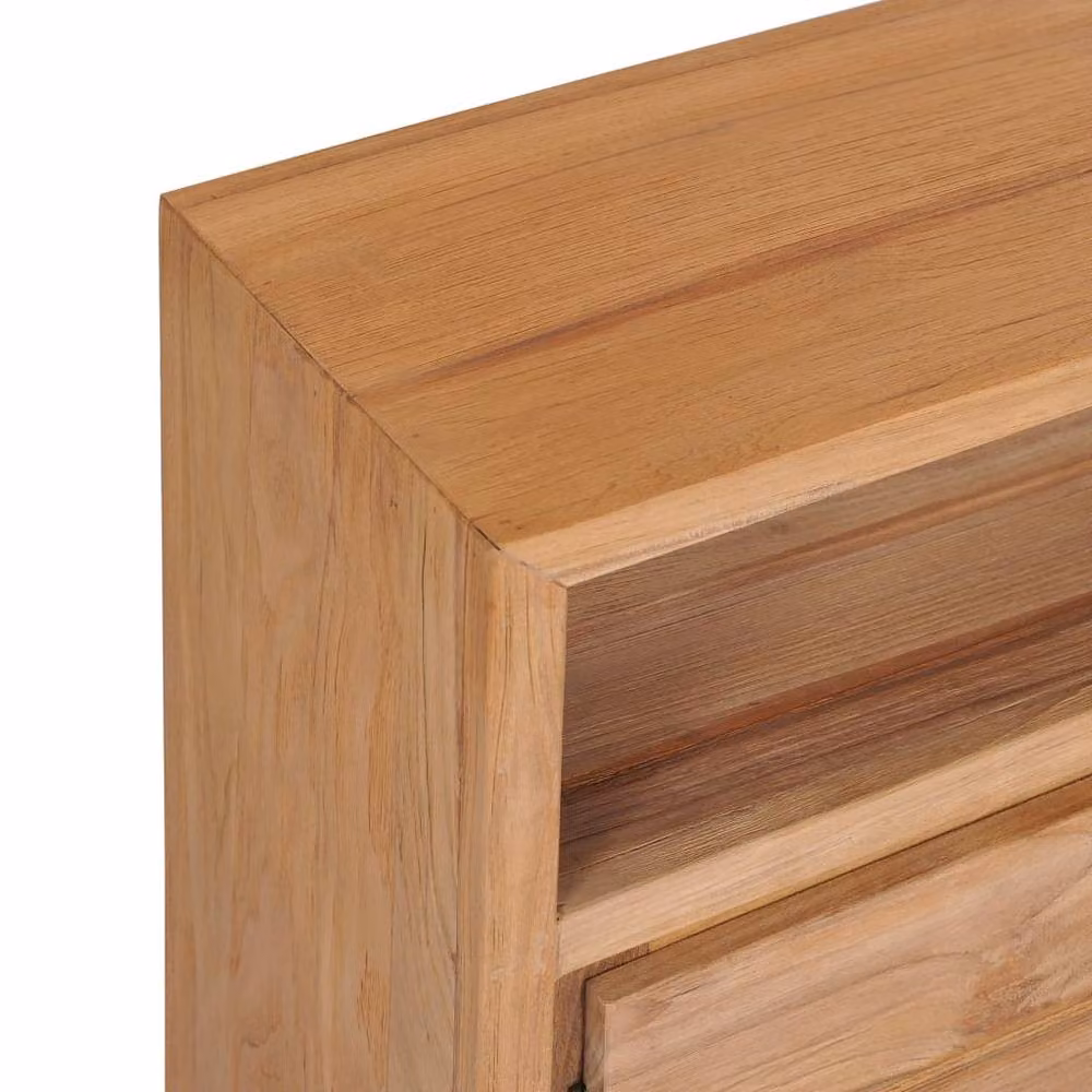 Berkfield Home Rustic Solid Teak Wood Sideboard in Brown, W/D/H: 80 x 30 x 60 cm – 3