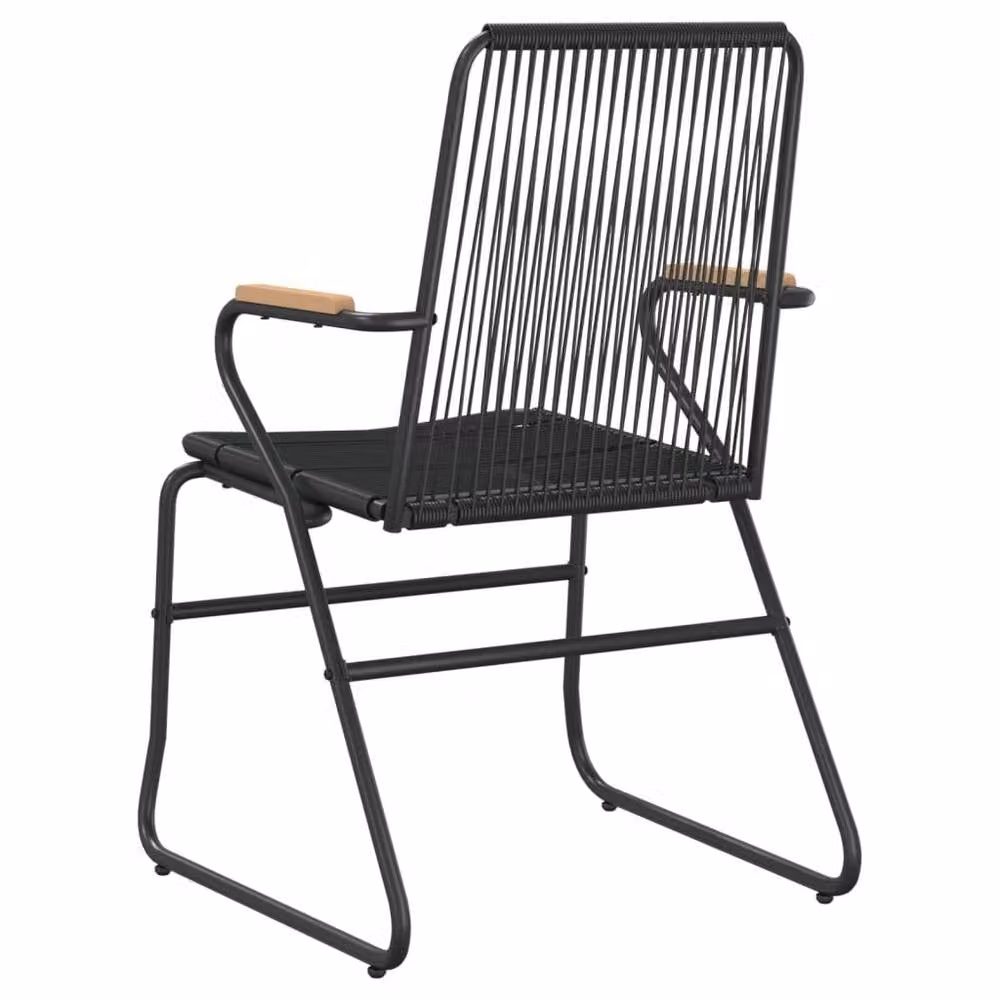 Berkfield Home Beautiful Garden Chairs, 4 Piece Set in Black PVC Rattan, W/D/H: 58 x 59 x 85.5 cm – 4