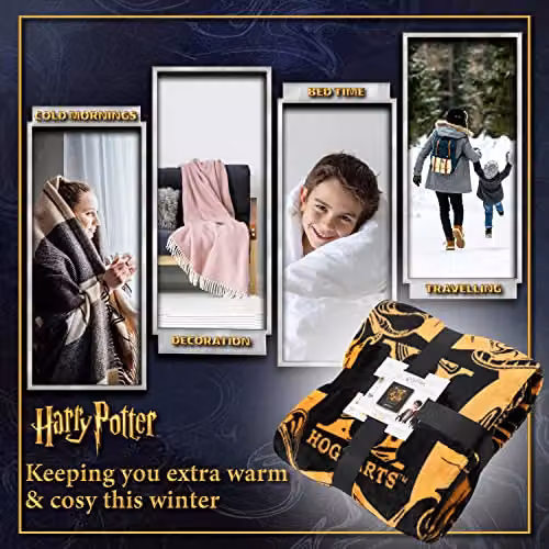 United Essentials Harry Potter Fleece Throw Blanket, Multicolour, W/D: 150 x 130 cm – 8