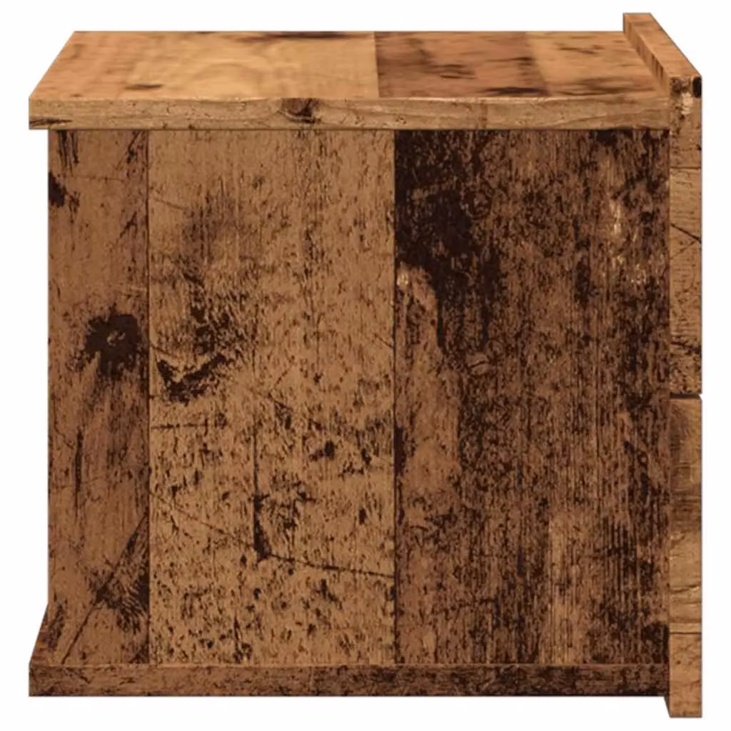 Berkfield Home Wall-mounted Bedside Cabinet in Brown Old Wood, W/D/H: 40 x 32 x 30 cm – 4