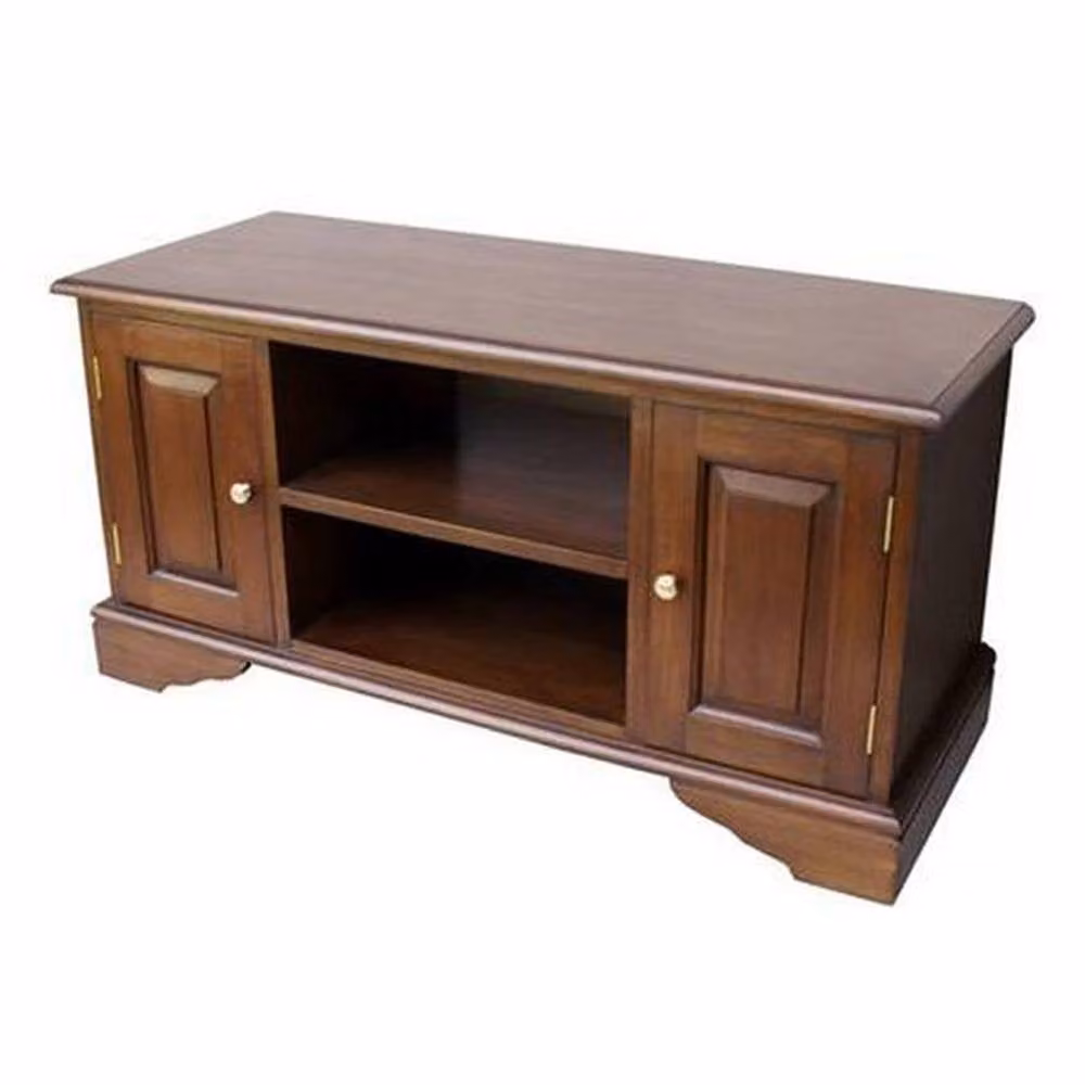 Lock Stock and Barrel Furniture Ltd Widescreen TV Cabinet in Brown Mahogany Wood, W100 x D40 x H50 cm – 2