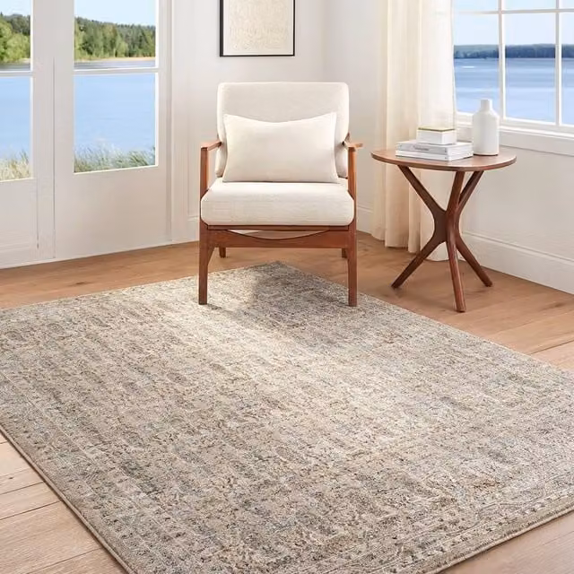 Livabliss Arda Vintage Boho Fringe Living Rug in Beige, Green, Grey and Brown, W: 150 cm, D: 230 cm – 1
