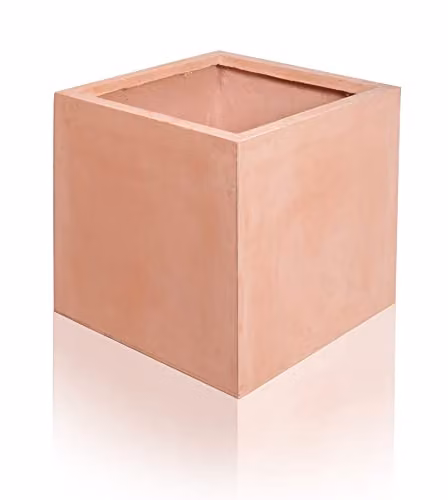 Primrose Terracotta Cube Planter Tub, Brown and Orange, W/D/H: 23 x 23 x 23 cm – 1