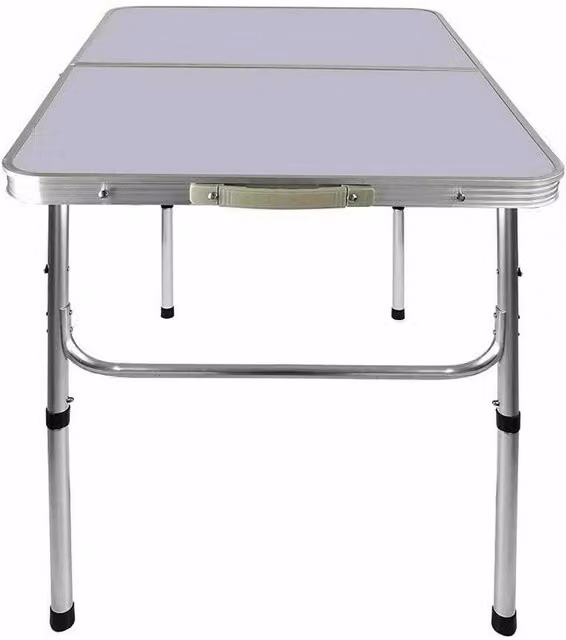 NESTLUNE Foldable Plastic Table in Silver, W/D/H: 100 x 100 x 67 cm