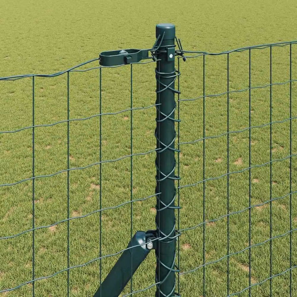 Berkfield Home Euro Fence with 7 Posts, Green Galvanised Steel, 1.6 x 10 m – 3
