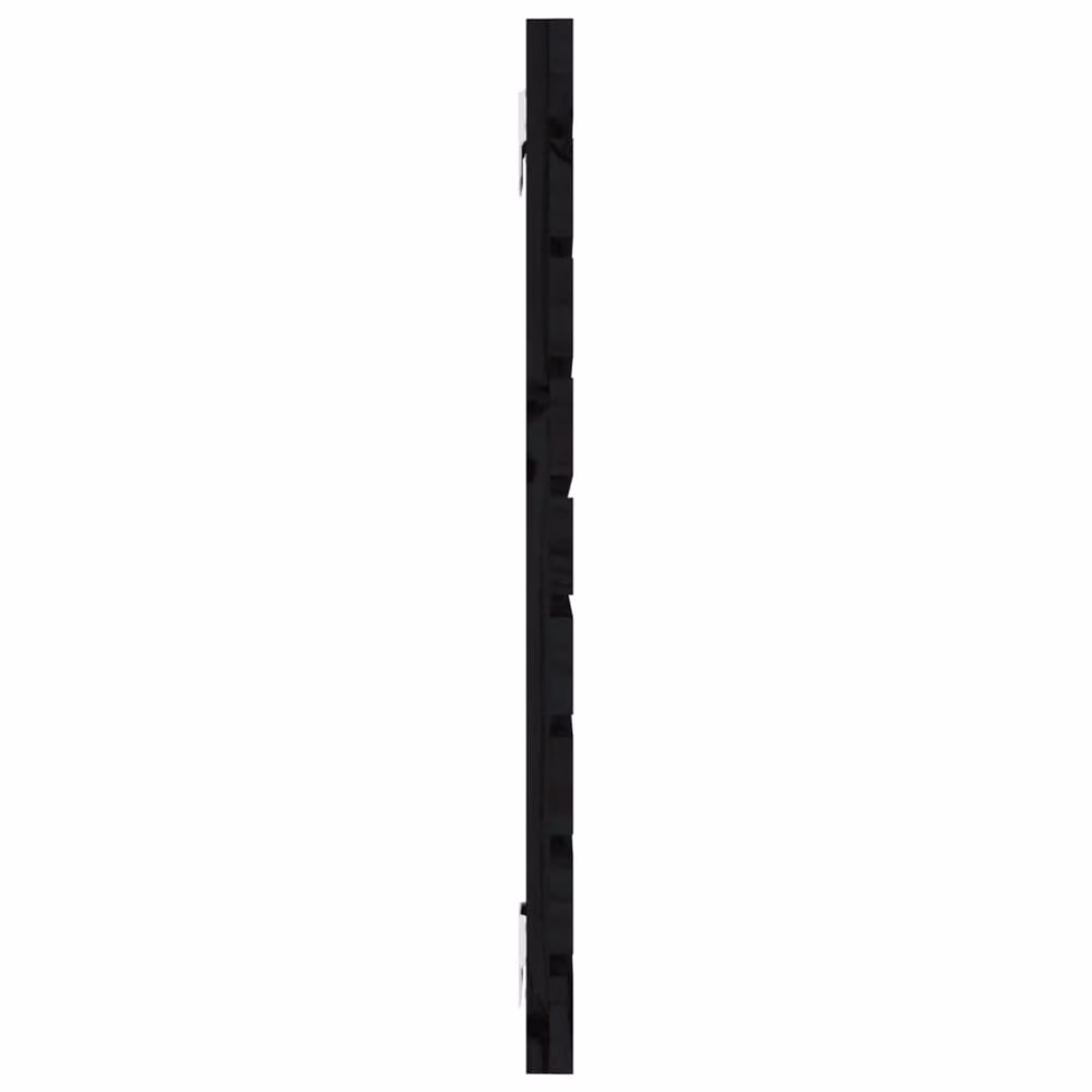 Berkfield Home Black Solid Wood Pine Wall Headboard, W: 126 cm, D: 3 cm, H: 63 cm – 4