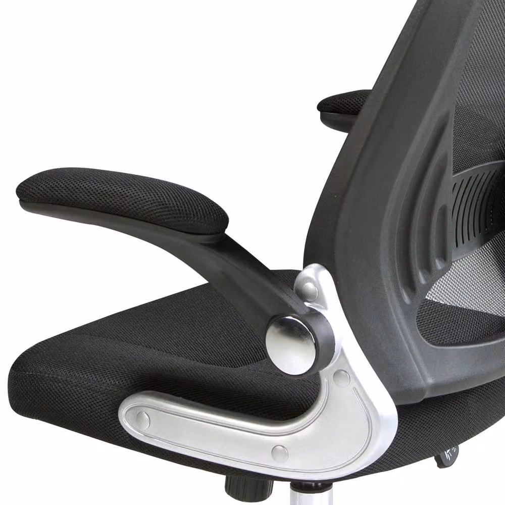 Angel Cerda Black Fabric Swivel Office Task Chair with Headrest and Armrests – 5