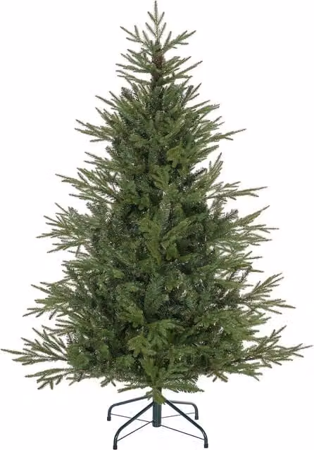 HOMCOM 5ft Artificial Green Christmas Tree with 1724 Tips and Metal Base – 1