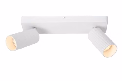 Netlighting Clubs Modern Twin Aluminium Ceiling Spotlight in White, Adjustable and Dimmable, 2xGU10 – 1