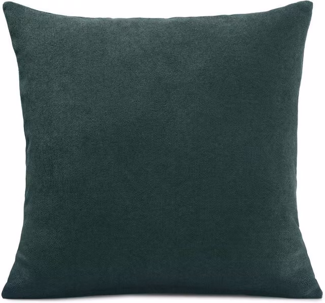 Livinluxury Plain Green Velvet Chenille Square Cushion