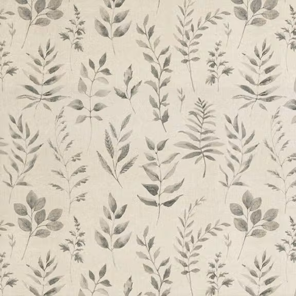 ANTE DECOR Willow Printed Cotton Fabric in French Grey
