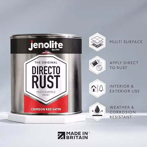 JENOLITE Directorust Satin Crimson Red RAL 3027 Weatherproof Wood Paint, 1 l – 3