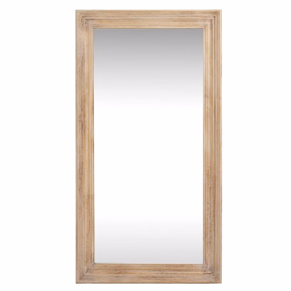 Wyld Haus Tall Rectangular Full Length Freestanding Mirror in Natural Brown Wood, H 120 cm x W 76 cm – 2