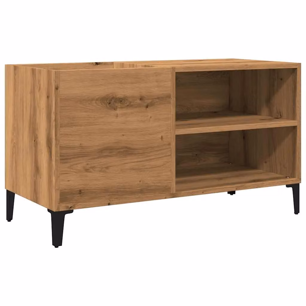 Berkfield Home Artisan Oak Record Cabinet in Brown, W: 84.5 cm, D: 38 cm, H: 48 cm – 1