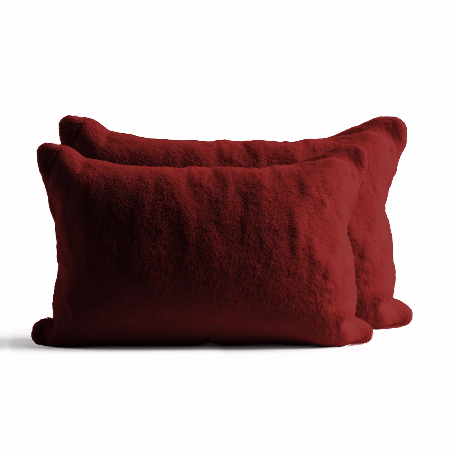 Snug City Red Teddy Fleece Pillow Case Pair with Envelope Closure, W: 48 cm x H: 74 cm – 2