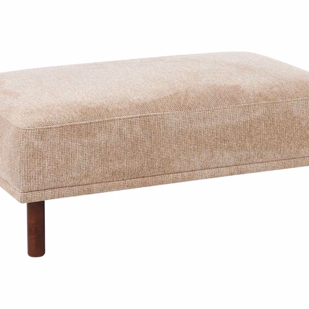 Wyld and Coco Beige Water-Repellent Rectangular Ottoman with Eucalyptus Wood Legs W/D/H: 67 x 44 x 44 cm – 2