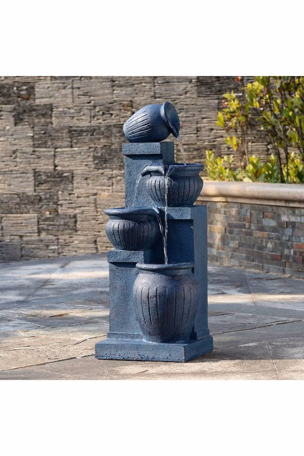 Teamson Home Solar-Powered Cascade Outdoor Garden Fountain in Blue, H 72 cm – 5